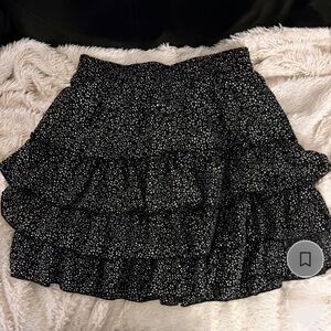 Black & white ruffle skirt